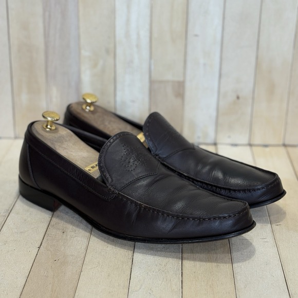A.Testoni Brown Leather Loafer Slip On Shoes 142D15/60071 Men Size 12 At‎ $850